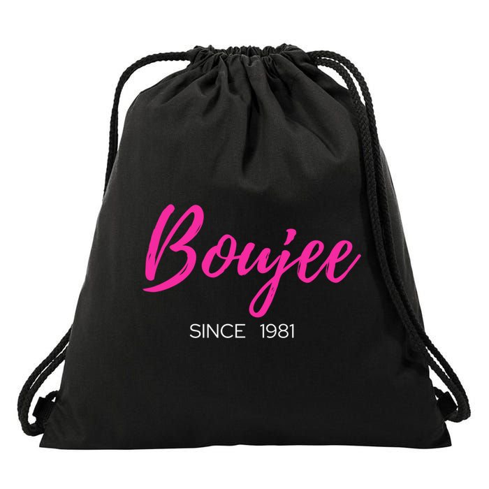 Classy Boujee Since 1981 Gift Drawstring Bag