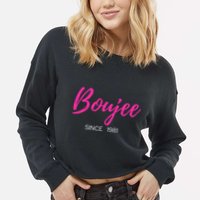 Classy Boujee Since 1981 Gift Cropped Pullover Crew