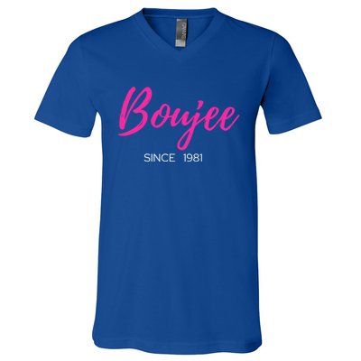 Classy Boujee Since 1981 Gift V-Neck T-Shirt