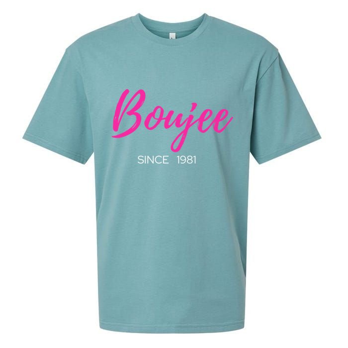 Classy Boujee Since 1981 Gift Sueded Cloud Jersey T-Shirt