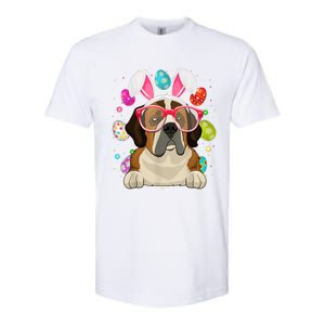 Cute Bunny St Bernard Dog Face Easter Eggs Easter Day Softstyle CVC T-Shirt