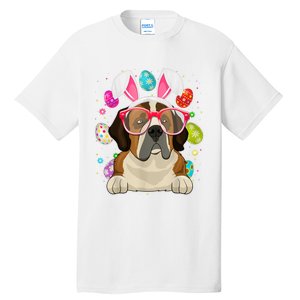 Cute Bunny St Bernard Dog Face Easter Eggs Easter Day Tall T-Shirt