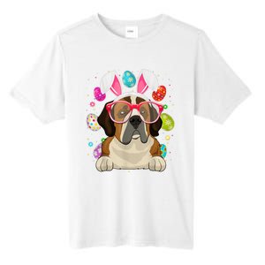 Cute Bunny St Bernard Dog Face Easter Eggs Easter Day Tall Fusion ChromaSoft Performance T-Shirt