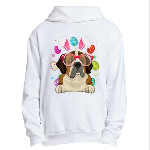 Cute Bunny St Bernard Dog Face Easter Eggs Easter Day Urban Pullover Hoodie