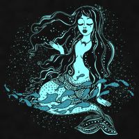 Cute Boho Space Galaxy Mermaid Ladies PosiCharge Tri-Blend Wicking Tank