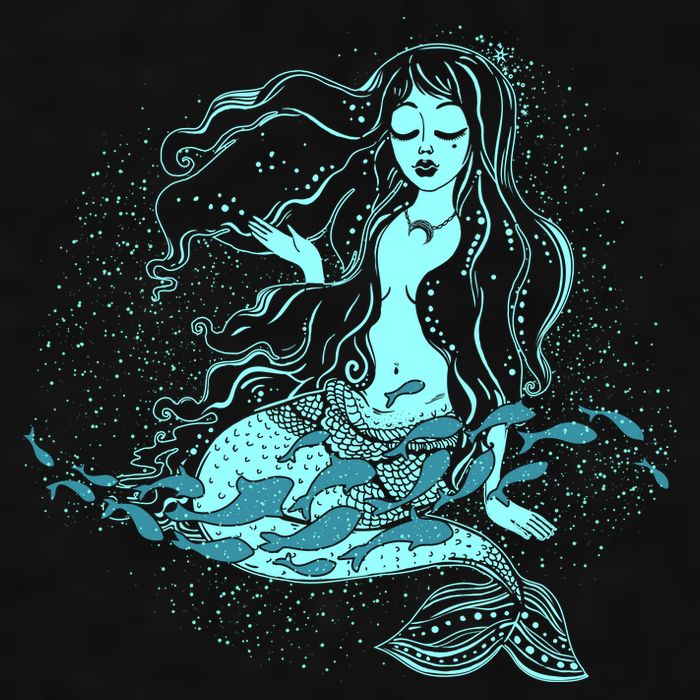 Cute Boho Space Galaxy Mermaid Ladies PosiCharge Tri-Blend Wicking Tank
