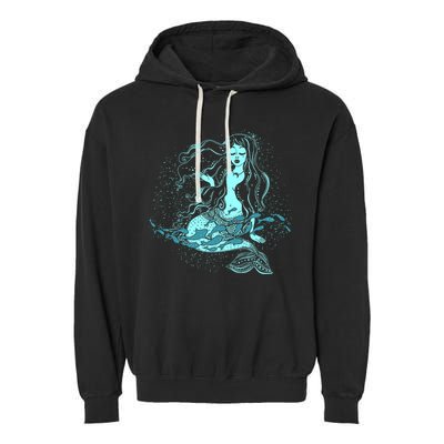 Cute Boho Space Galaxy Mermaid Garment-Dyed Fleece Hoodie