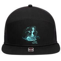 Cute Boho Space Galaxy Mermaid 7 Panel Mesh Trucker Snapback Hat