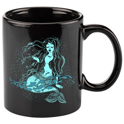 Cute Boho Space Galaxy Mermaid 11oz C Handle Ceramic Mug