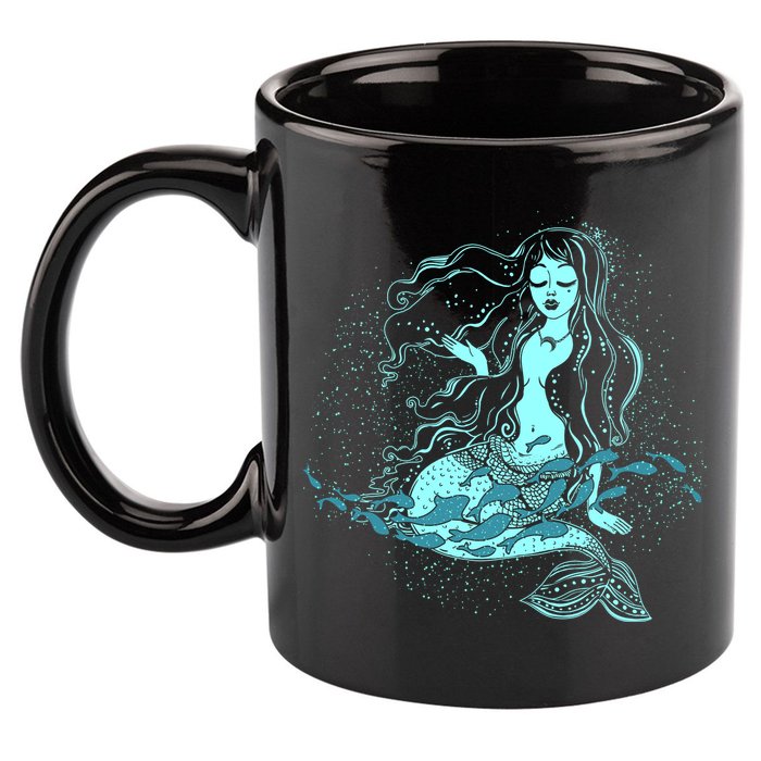 Cute Boho Space Galaxy Mermaid 11oz C Handle Ceramic Mug