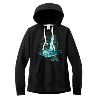 Cute Boho Space Galaxy Mermaid Women's Fleece Hoodie