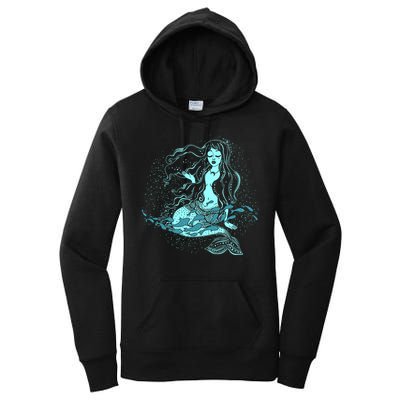 Cute Boho Space Galaxy Mermaid Women's Pullover Hoodie