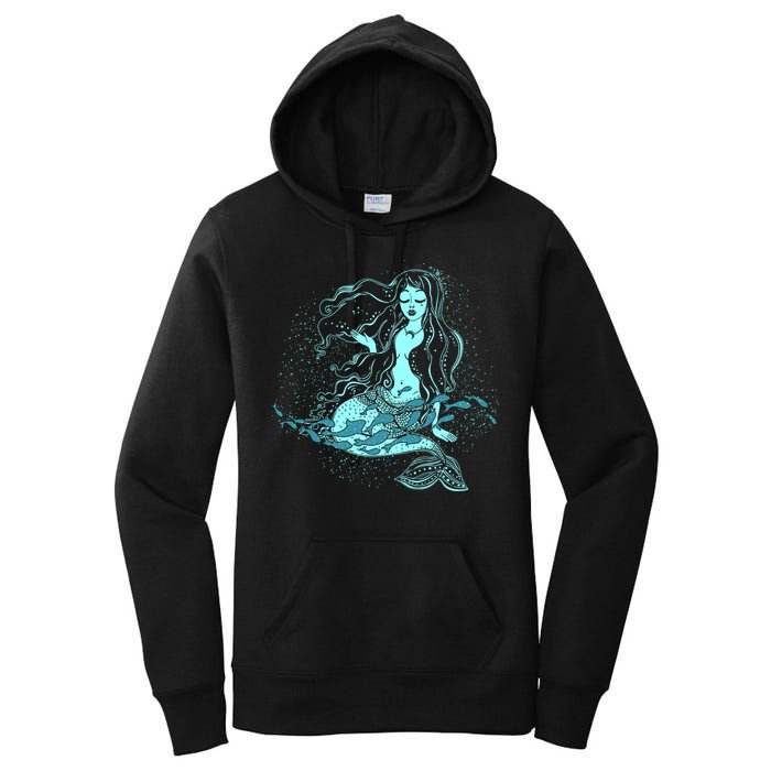 Cute Boho Space Galaxy Mermaid Women's Pullover Hoodie