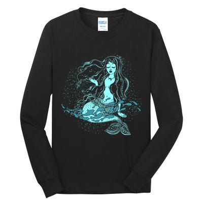 Cute Boho Space Galaxy Mermaid Tall Long Sleeve T-Shirt