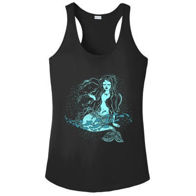 Cute Boho Space Galaxy Mermaid Ladies PosiCharge Competitor Racerback Tank
