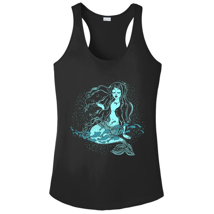 Cute Boho Space Galaxy Mermaid Ladies PosiCharge Competitor Racerback Tank