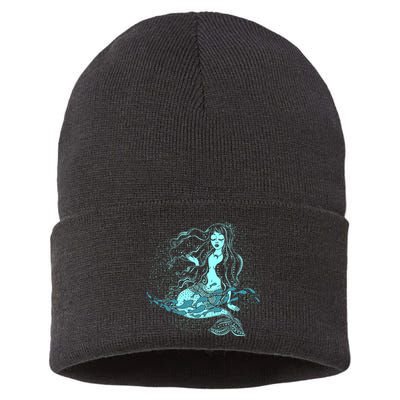 Cute Boho Space Galaxy Mermaid Sustainable Knit Beanie