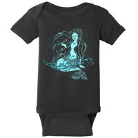 Cute Boho Space Galaxy Mermaid Baby Bodysuit