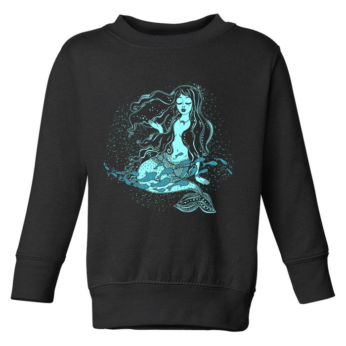Cute Boho Space Galaxy Mermaid Toddler Sweatshirt
