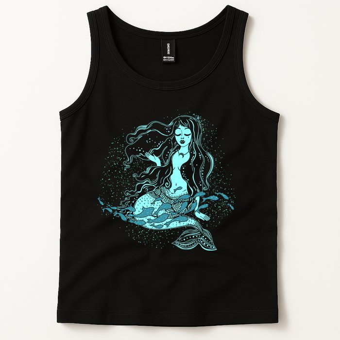Cute Boho Space Galaxy Mermaid Tank Top