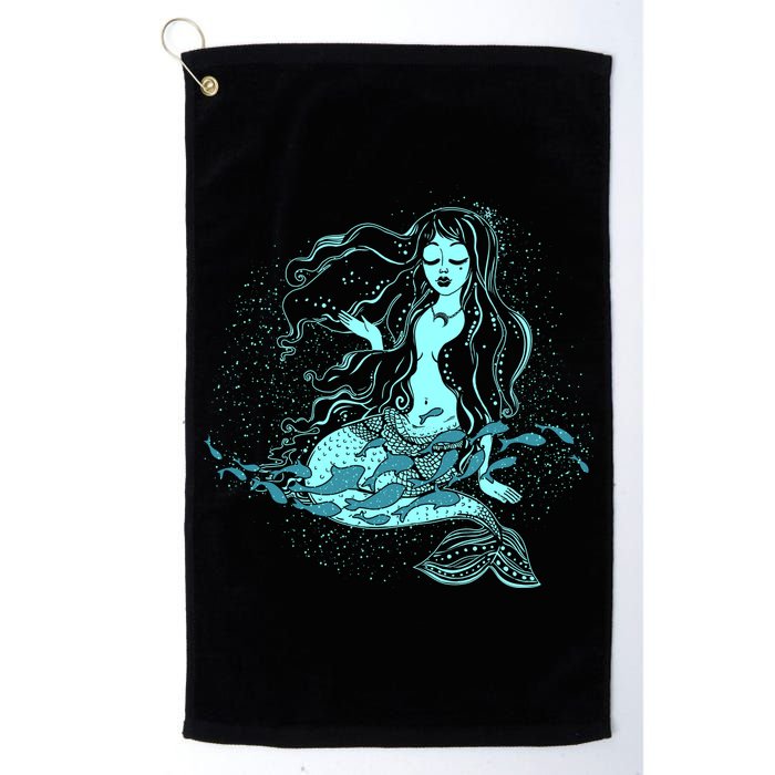 Cute Boho Space Galaxy Mermaid Golf Towel