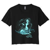 Cute Boho Space Galaxy Mermaid Crop Top