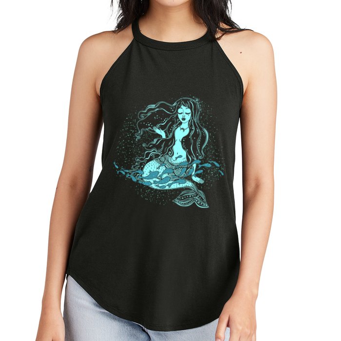 Cute Boho Space Galaxy Mermaid Women's Perfect Tri Rocker Tank