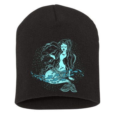 Cute Boho Space Galaxy Mermaid Short Acrylic Beanie