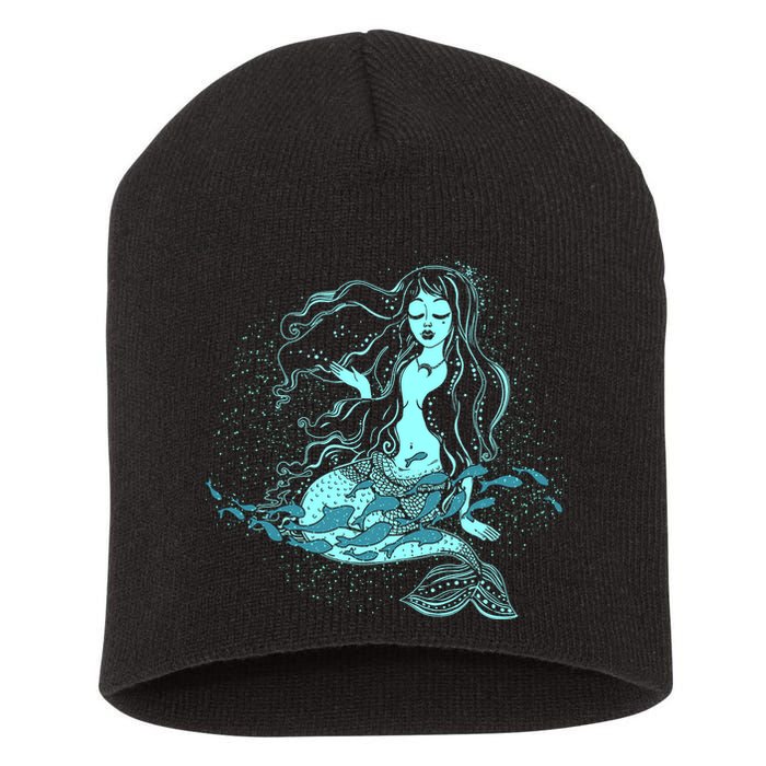 Cute Boho Space Galaxy Mermaid Short Acrylic Beanie