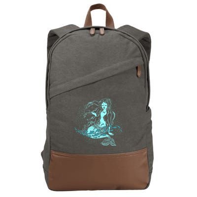 Cute Boho Space Galaxy Mermaid Cotton Canvas Backpack
