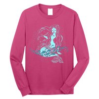 Cute Boho Space Galaxy Mermaid Long Sleeve Shirt