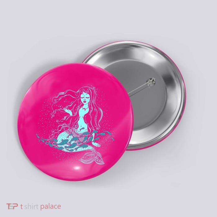 Cute Boho Space Galaxy Mermaid Button