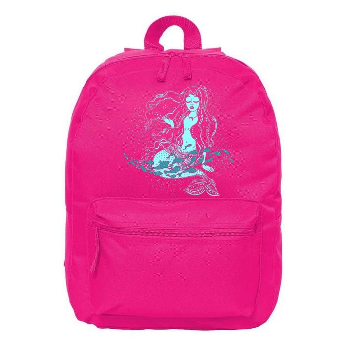 Cute Boho Space Galaxy Mermaid 16 in Basic Backpack