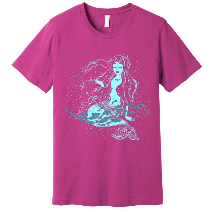 Cute Boho Space Galaxy Mermaid Premium T-Shirt