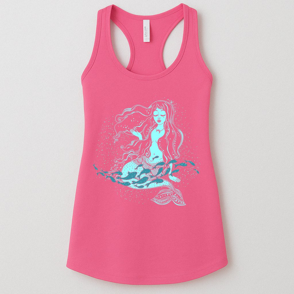 Cute Boho Space Galaxy Mermaid Womens Tank Top