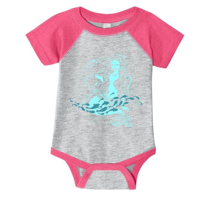 Cute Boho Space Galaxy Mermaid Infant Baby Jersey Bodysuit