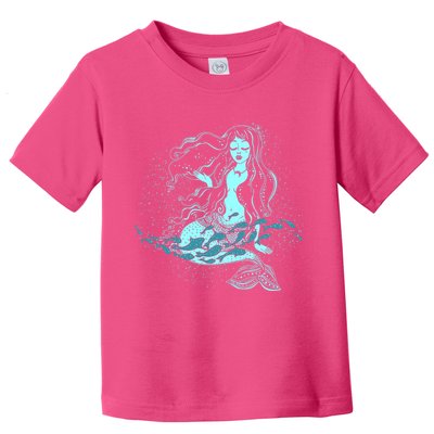 Cute Boho Space Galaxy Mermaid Toddler T-Shirt