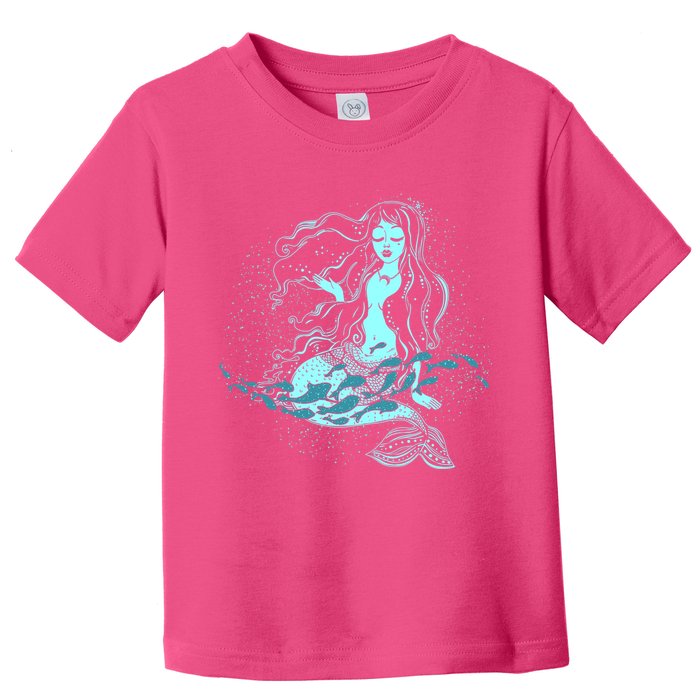 Cute Boho Space Galaxy Mermaid Toddler T-Shirt