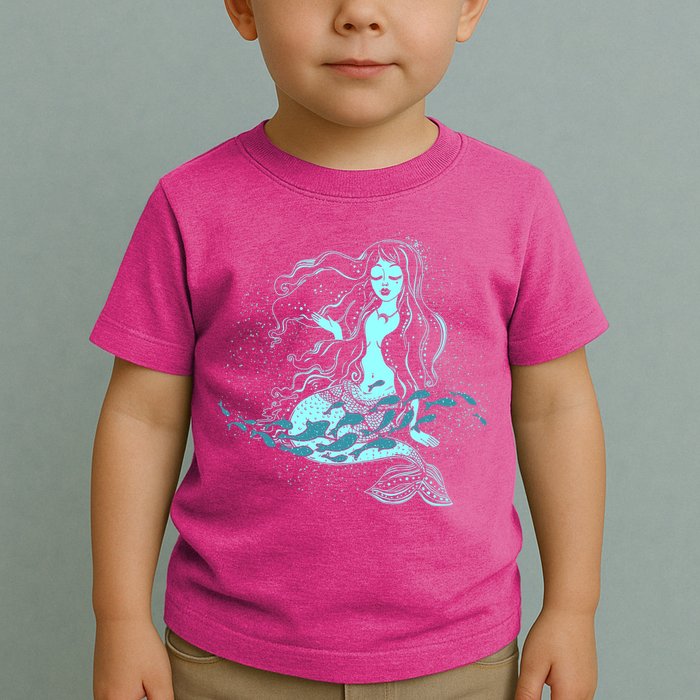 Cute Boho Space Galaxy Mermaid Toddler T-Shirt