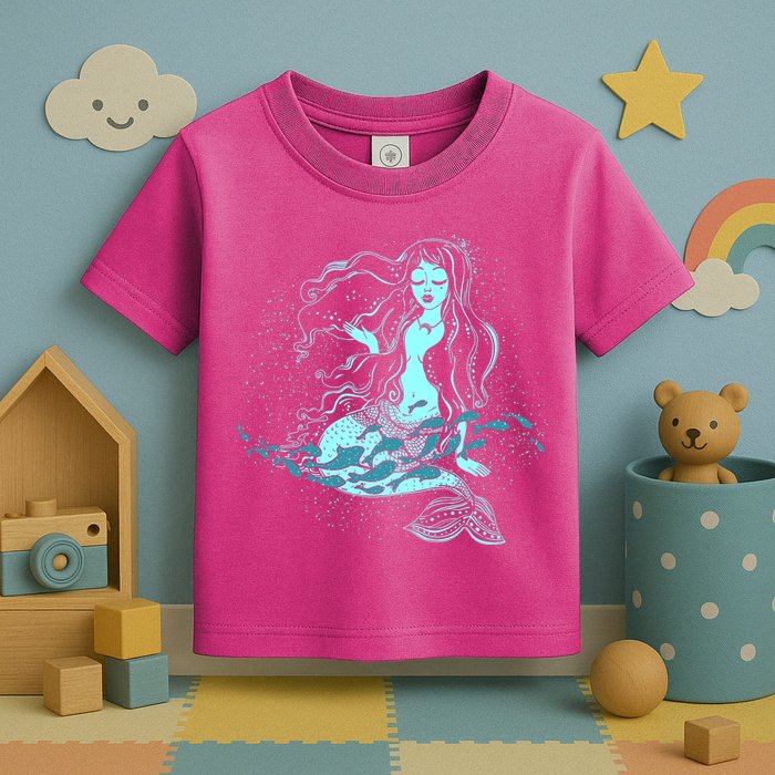 Cute Boho Space Galaxy Mermaid Toddler T-Shirt