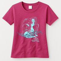 Cute Boho Space Galaxy Mermaid Womens T-Shirt