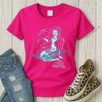 Cute Boho Space Galaxy Mermaid Womens T-Shirt