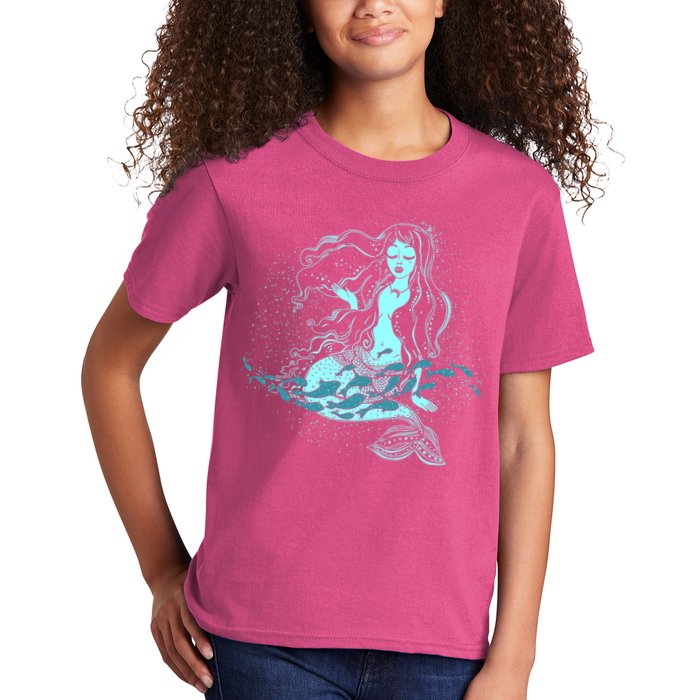 Cute Boho Space Galaxy Mermaid Kids T-Shirt