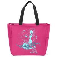 Cute Boho Space Galaxy Mermaid Zip Tote Bag