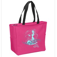 Cute Boho Space Galaxy Mermaid Zip Tote Bag