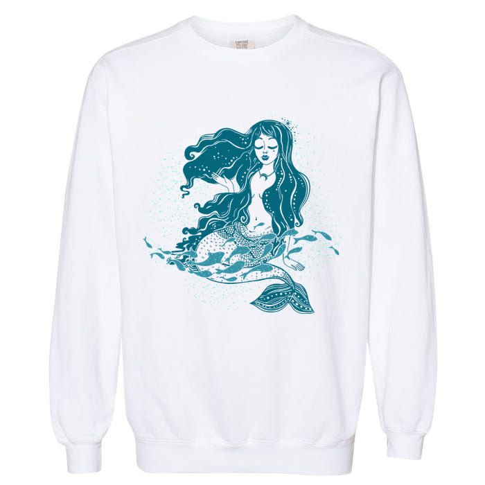 Cute Boho Space Galaxy Mermaid Garment-Dyed Sweatshirt
