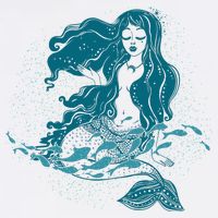 Cute Boho Space Galaxy Mermaid Garment-Dyed Sweatshirt