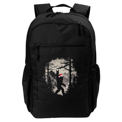 Christmas Bigfoot Santa Hat Funny Xmas Pj Sasquatch Rock On Daily Commute Backpack