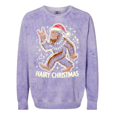 Cool Bigfoot Santa Sasquatch Pajamas Hairy Christmas Yeti Funny Gift Colorblast Crewneck Sweatshirt