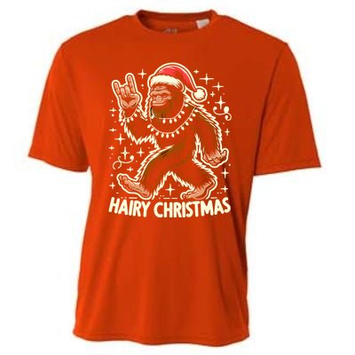 Cool Bigfoot Santa Sasquatch Pajamas Hairy Christmas Yeti Funny Gift Cooling Performance Crew T-Shirt